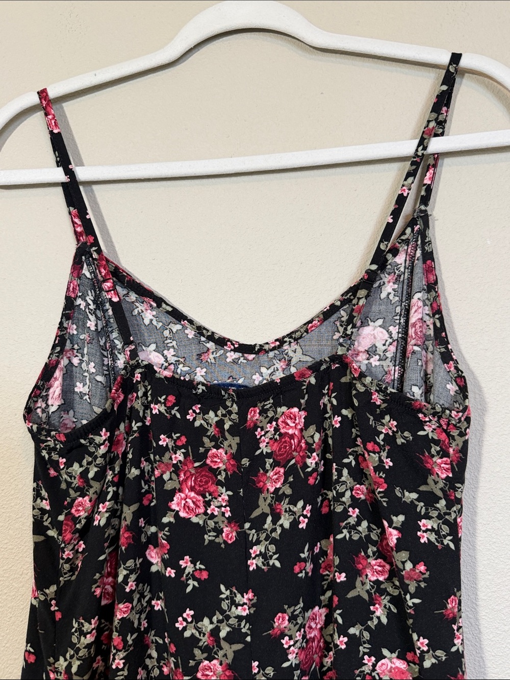 Wallflower Black Maxi Slip Dress with Pink Floral Print - Picture 3 of 7